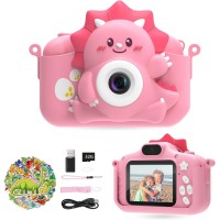 HiMont Kinderkamera, HiMont Digitalkamera Kinder mit 32GB TF-Karte & 2.0”-Bildschirm, 1080P Kinder Kamera & Selfie-Videokamera, Geschenke für Geburtstag Weihnachten, Spielzeug für 3-12 Mädchen Jungen (Rosa)
